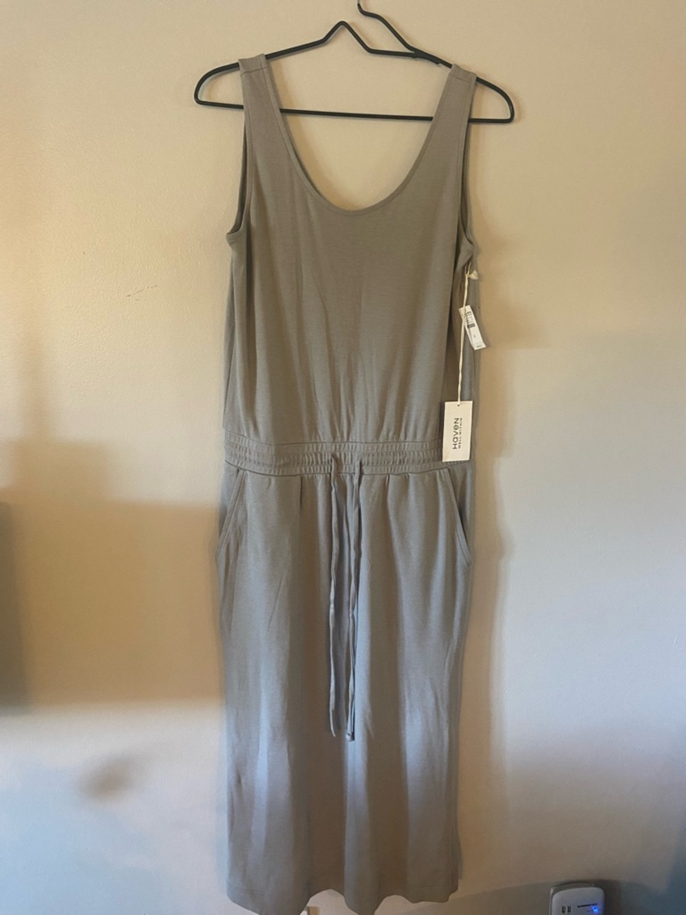 Haven Well Within Midi Sleeveless Dress with drawstring waist. Lagenlook, S. NWT